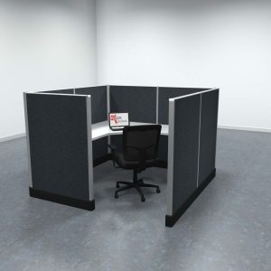 6x6 Office Cubicle Workstation with 53" Panels – Glass & Fabric Options - Image 3