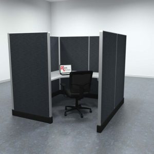 6x6 Office Cubicle Workstation with 67" Panels – Glass & Fabric Options - Image 8