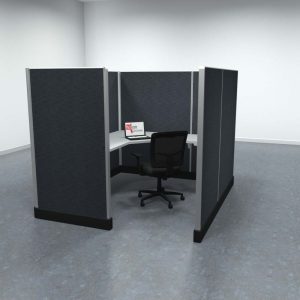 6x7 Office Cubicle Workstation with 67" Panels – Glass & Fabric Options - Image 3