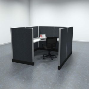 6x7 Office Cubicle Workstation with 53" Panels – Glass & Fabric Options - Image 5