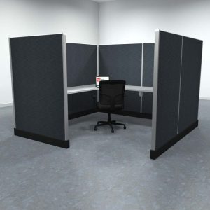8x8 Office Cubicle Workstation with 67" Panels – Glass & Fabric Options - Image 5