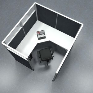 6x6 Office Cubicle Workstation with 67" Panels – Glass & Fabric Options - Image 4