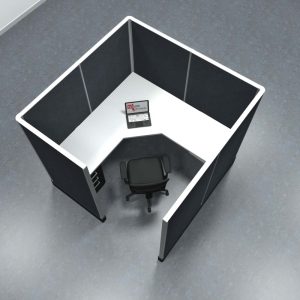 6x6 Office Cubicle Workstation with 67" Panels – Glass & Fabric Options - Image 5