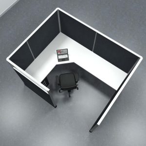 6x8 Office Cubicle Workstation with 67" Panels – Glass & Fabric Options - Image 5