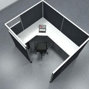 6x8 Office Cubicle Workstation with 67" Panels – Glass & Fabric Options - Image 6