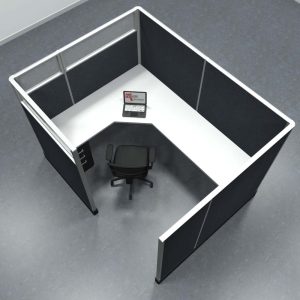 6x8 Office Cubicle Workstation with 67" Panels – Glass & Fabric Options - Image 7