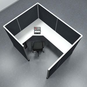 6x8 Office Cubicle Workstation with 67" Panels – Glass & Fabric Options - Image 8