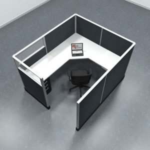 6x7 Office Cubicle Workstation with 53" Panels – Glass & Fabric Options - Image 7