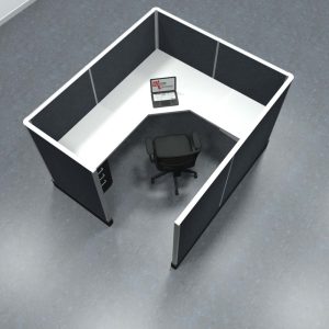 6x7 Office Cubicle Workstation with 53" Panels – Glass & Fabric Options - Image 9