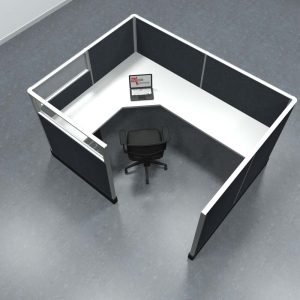6x8 Office Cubicle Workstation with 53" Panels – Glass & Fabric Options - Image 6