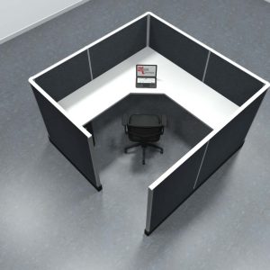 7x7 Office Cubicle Workstation with 53" Panels – Glass & Fabric Options - Image 8