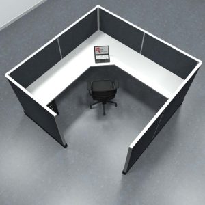 8x8 Office Cubicle Workstation with 53" Panels – Glass & Fabric Options - Image 10