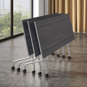 Nesting Training Tables with Locking Casters. Silver or Black Base - Image 3